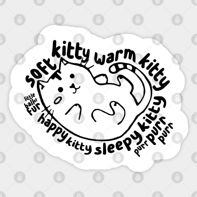 Soft Kitty Warm Kitty Sticker by popcultureclub